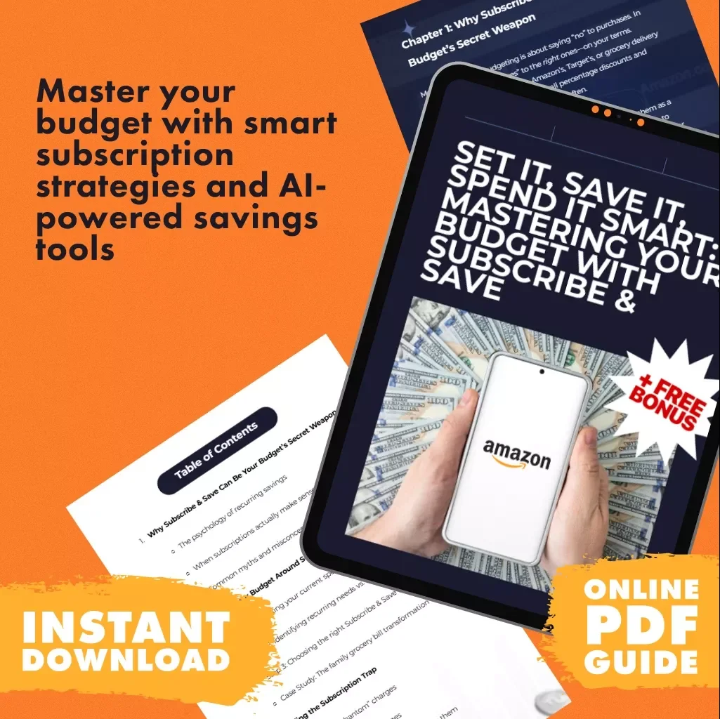 Set It, Save It, Spend It Smart: Mastering Your Budget with Subscribe & Save | How to Plan Your Monthly Budget Around Subscribe & Save | Digital Guide & eBook for Smart Money Management
