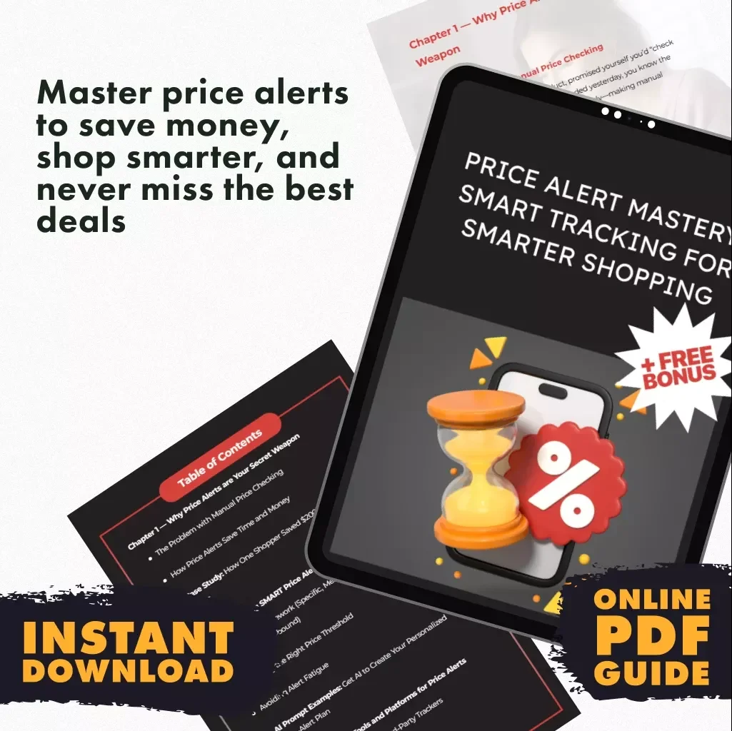 Price Alert Mastery: Smart Tracking for Smarter Shopping | Digital Guide on How to Set Smart Price Alerts for Items You Want | eBook, Checklist, Savings Tips