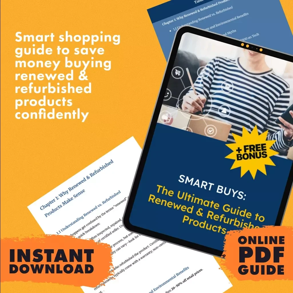 Smart Buys: The Ultimate Guide to Renewed & Refurbished Products | eBook, Digital Download, Checklist for Best Product Categories for Buying Renewed/Refurbished
