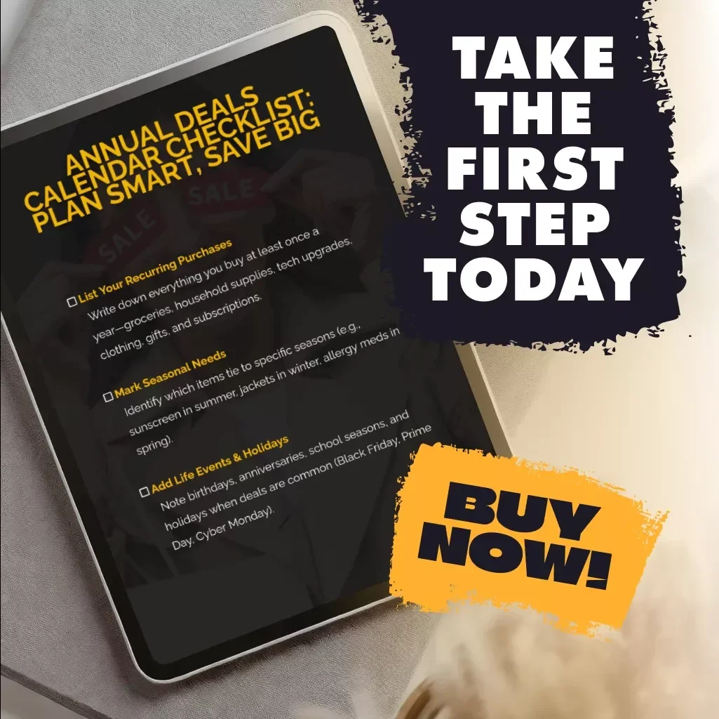 Annual Deals Calendar Checklist: Plan Smart, Save Big | Digital Download Guide | How to Build an Annual Deals Calendar for Recurring Buys | eBook & Printable