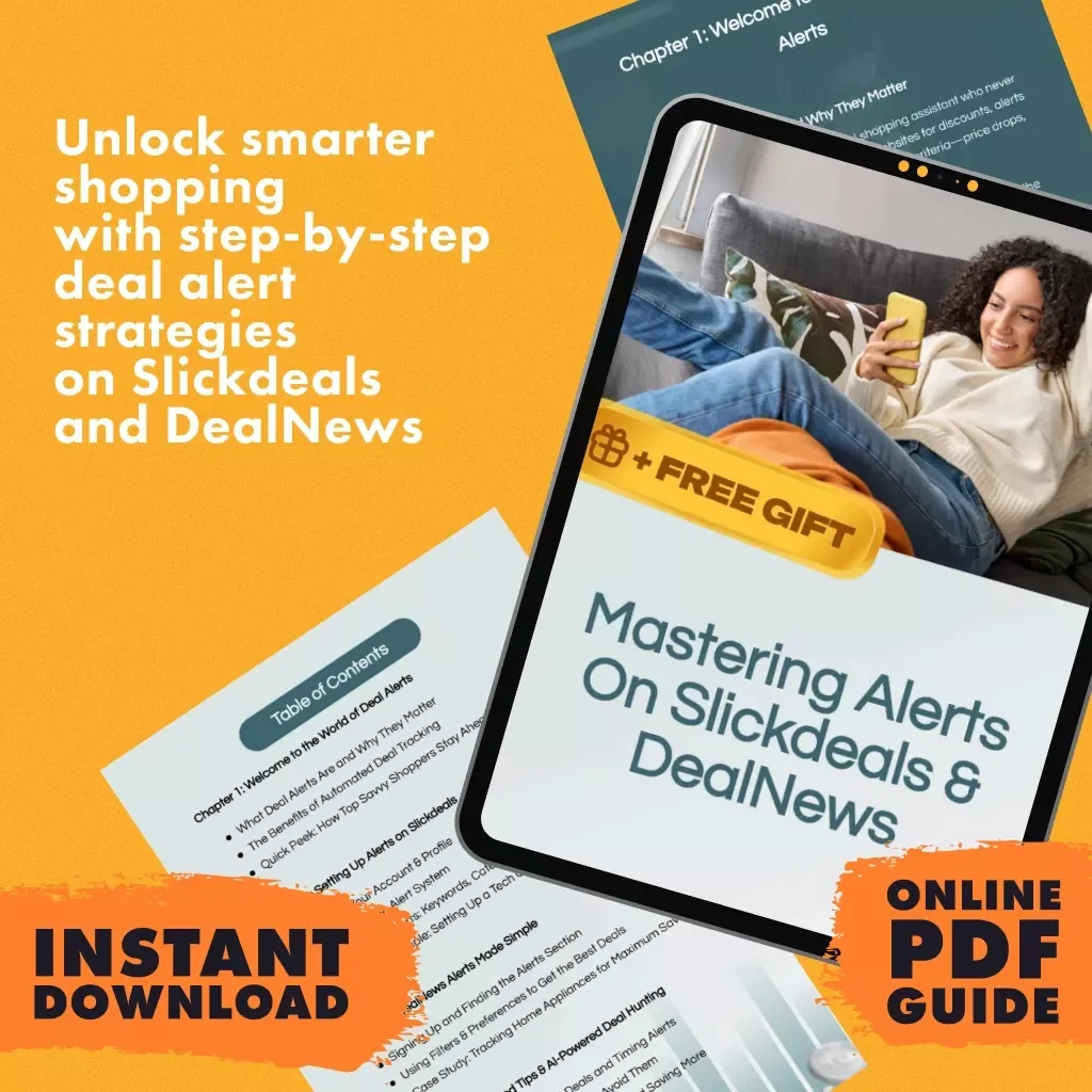 Mastering Alerts on Slickdeals & DealNews | Guide to How to Set Up Deal Alerts with Slickdeals or DealNews for Smarter Savings | Digital Download eBook & Checklist