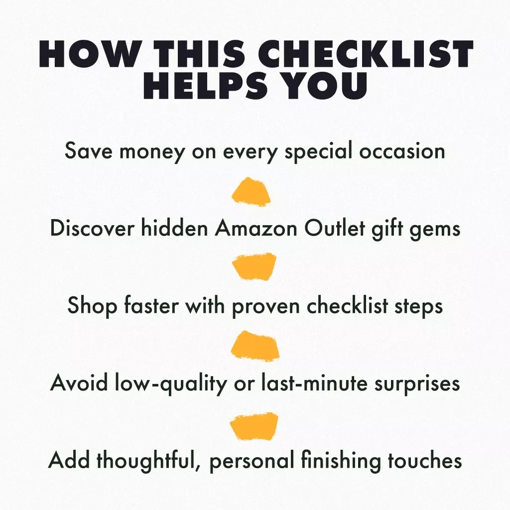 Amazon Outlet Gift Shopping Checklist | How to Use Amazon Outlet for Gifts and Special Occasions | Digital Download for Budget-Friendly Gift Giving