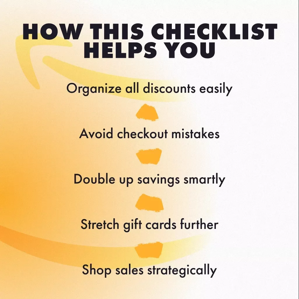 The Ultimate Coupon + Promo Code + Gift Card Checklist | Digital Download Savings Guide for Combining Coupons with Promo Codes and Gift Cards | Printable PDF & Instant Access