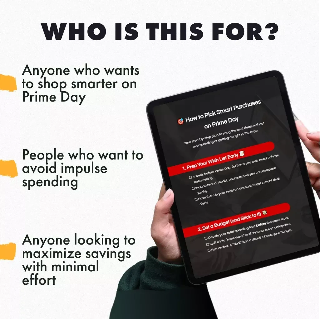 How to Pick Smart Purchases on Prime Day | Printable Digital Checklist, Budget & Shopping Guide for Amazon Prime Day Deals | Instant Download