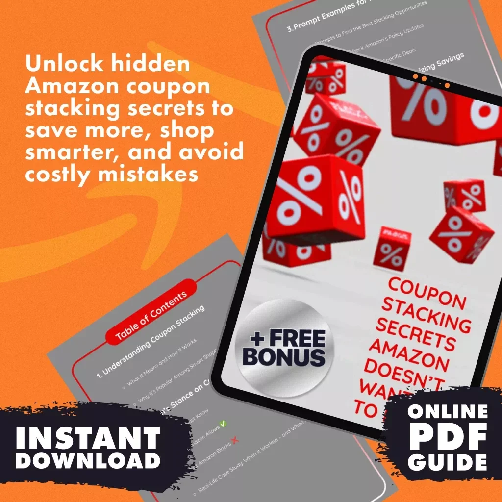 Coupon Stacking Secrets Amazon Doesn’t Want You to Miss | Digital Guide for Smart Shoppers | Learn Coupon Stacking: What Works and What Amazon Blocks | eBook & Checklist for Maximizing Savings
