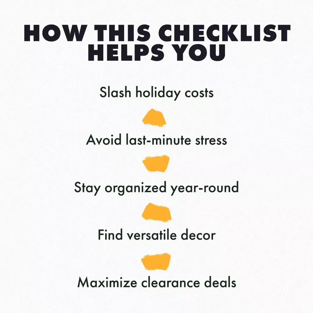 Smart Ways to Buy Seasonal Decor & Gift Wrap After the Holidays: A Checklist | Digital Download Money-Saving Guide, eBook, Holiday Shopping Tips