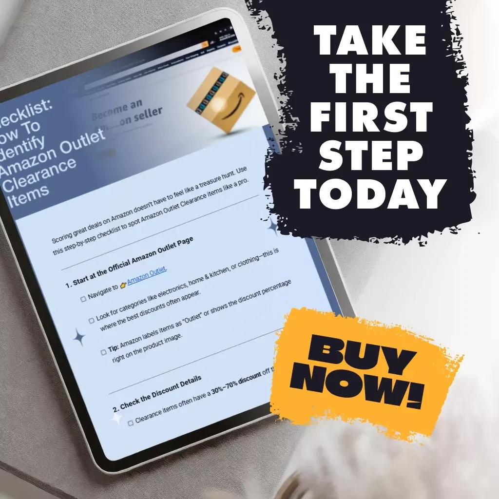 Checklist: How to Identify Amazon Outlet Clearance Items | Digital Download Guide for Bargain Hunters, Resellers & Online Shoppers | Step-by-Step Printable PDF