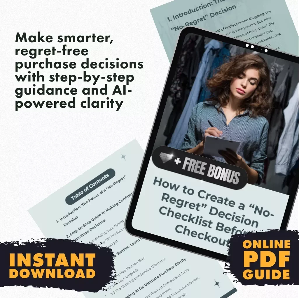 How to Create a “No-Regret” Decision Checklist Before Checkout | Digital Download Guide for Smarter Shopping, Confident Choices, and AI-Powered Purchase Clarity
