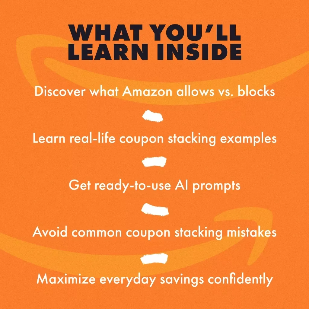 Coupon Stacking Secrets Amazon Doesn’t Want You to Miss | Digital Guide for Smart Shoppers | Learn Coupon Stacking: What Works and What Amazon Blocks | eBook & Checklist for Maximizing Savings