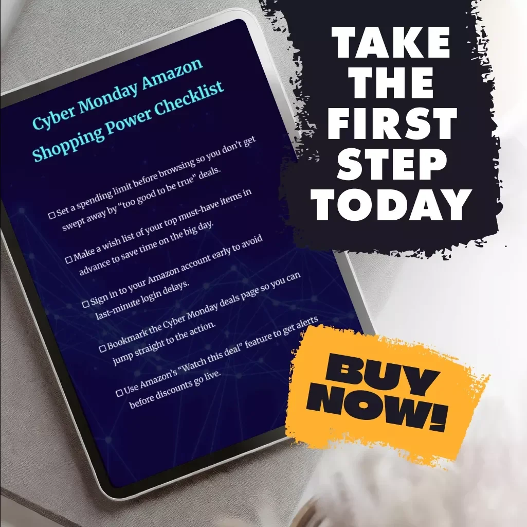 Cyber Monday Amazon Shopping Power Checklist | Digital Download Guide for How to Shop Cyber Monday on Amazon Like a Pro