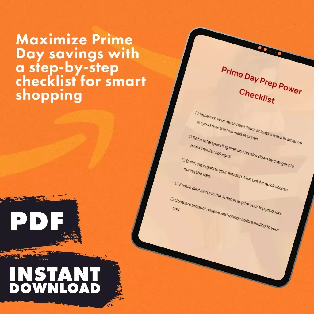 Prime Day Prep Power Checklist | Printable Digital Download | Prime Day Prep Checklist for Smart Shoppers