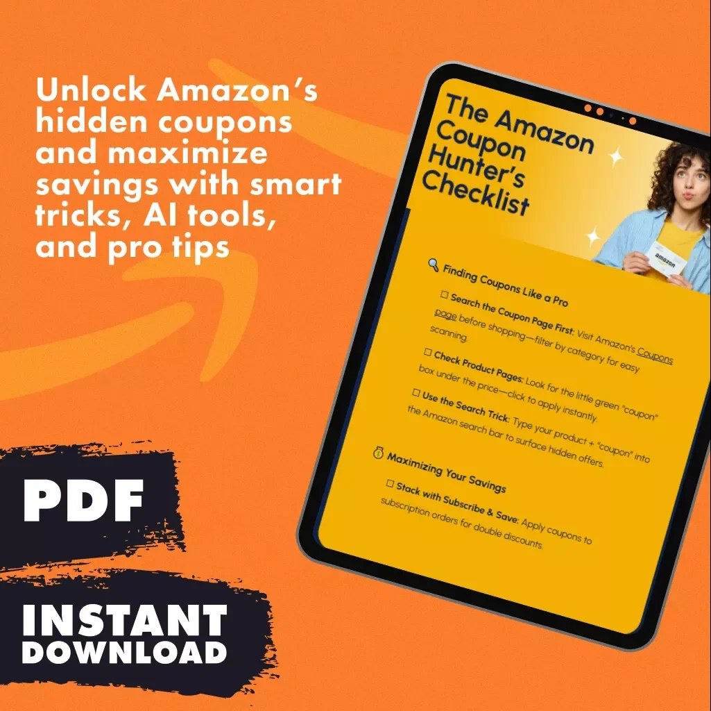 The Amazon Coupon Hunter’s Checklist | Digital Download Guide for Smart Shoppers | How to Use Amazon Coupons for Maximum Savings | Printable & Instant Access
