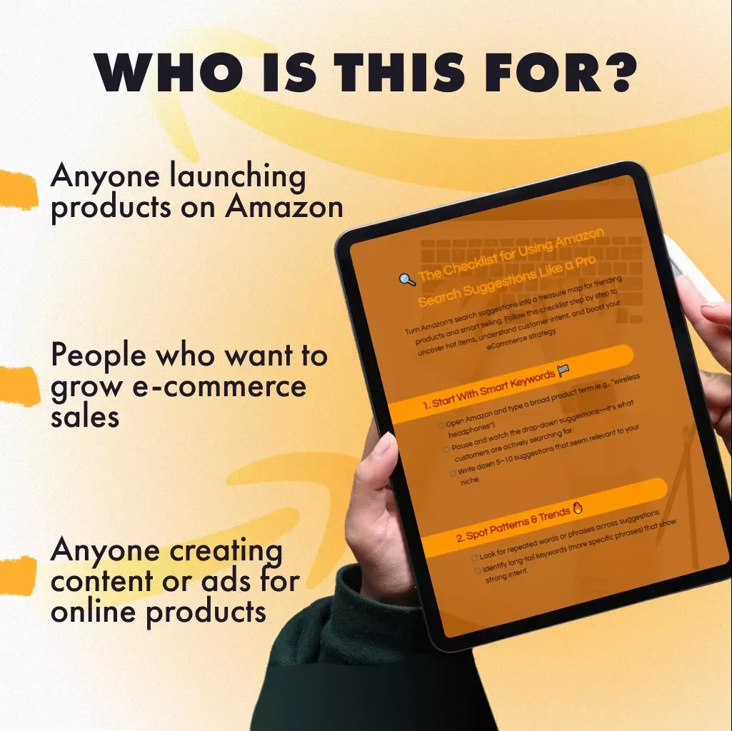 The Checklist for Using Amazon Search Suggestions Like a Pro | Keyword Research Guide | Digital Download Checklist for Sellers, eBook for Entrepreneurs, How to Use Amazon Search Suggestions