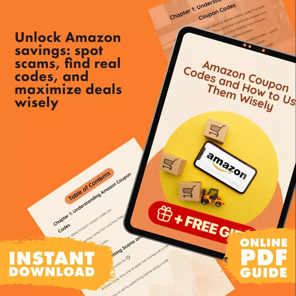 Amazon Coupon Codes and How to Use Them Wisely | Digital Download Guide | eBook on Spotting Fake Codes, Finding Real Amazon Deals, and Using AI Prompts | Are Amazon Coupon Codes Real?