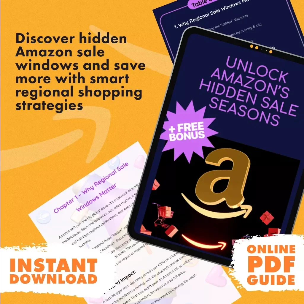 Unlock Amazon’s Hidden Sale Seasons | Digital Guide for Finding Regional Amazon Sale Windows, Secret Discounts & Flash Deals | eBook Checklist for Smarter Online Shopping