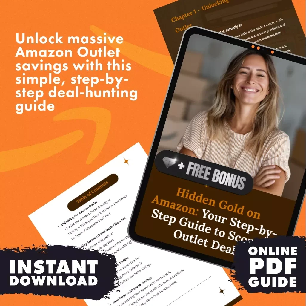 Hidden Gold on Amazon: Your Step-by-Step Guide to Scoring Outlet Deals | Digital Download Guide, eBook, Checklist on How to Find Amazon Outlet Deals