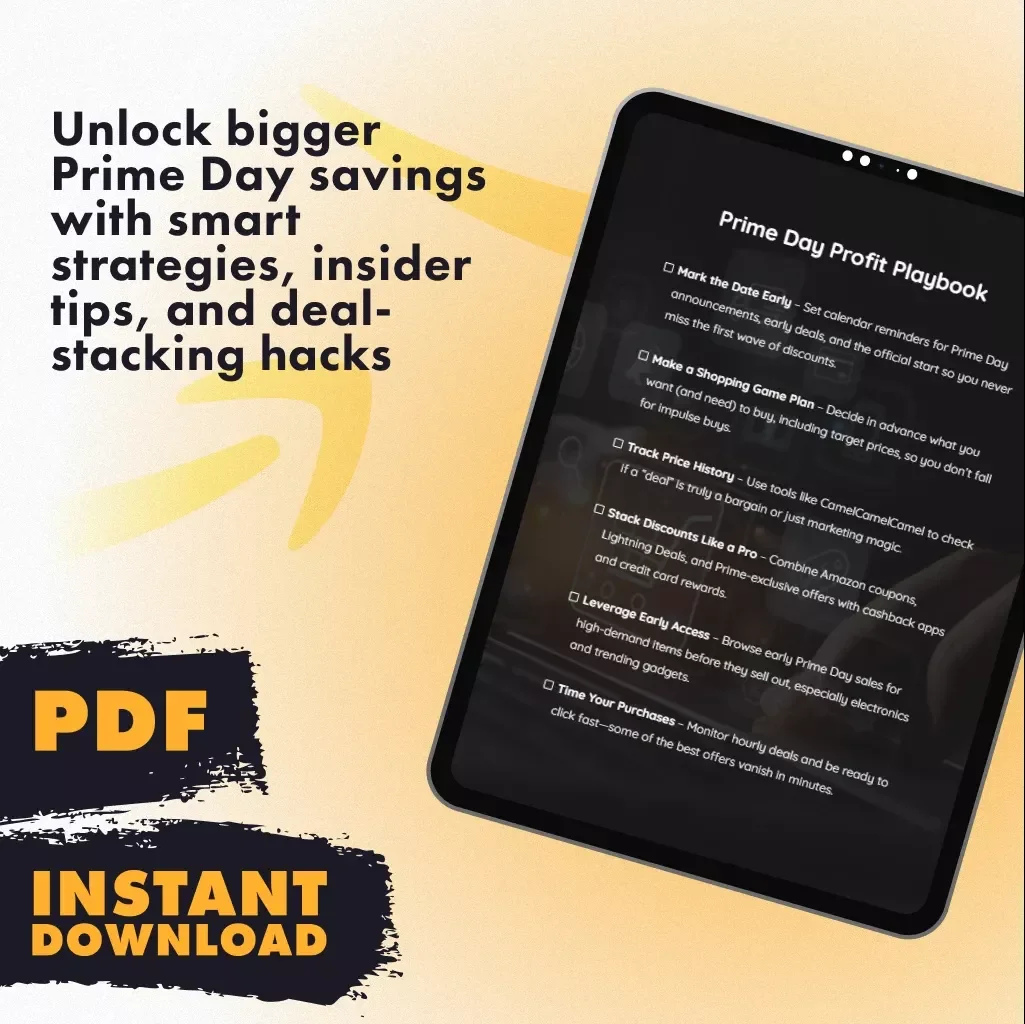Prime Day Profit Playbook | Digital Checklist for Prime Day Tactics, Smart Shopping Guide, eBook Download