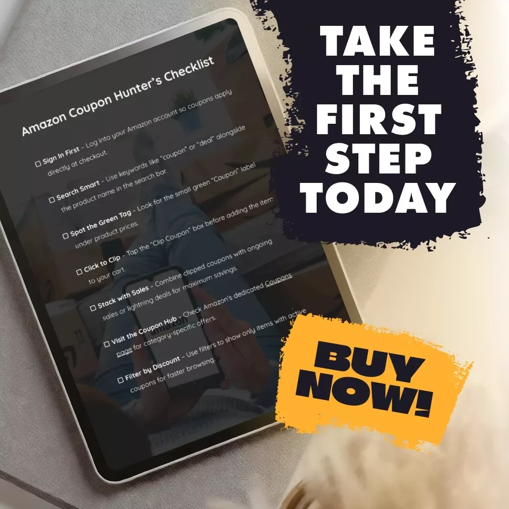 Amazon Coupon Hunter’s Checklist | Digital Download | How to Find and Clip Coupons on Amazon | Printable Savings Guide & Money-Saving Ebook