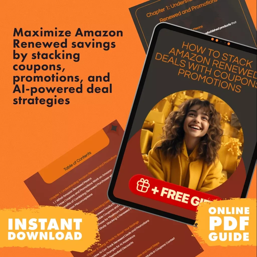 How to Stack Amazon Renewed Deals with Coupons & Promotions | Digital Guide to Combine Amazon Renewed Purchases with Coupons or Promotions | eBook for Smart Online Shoppers