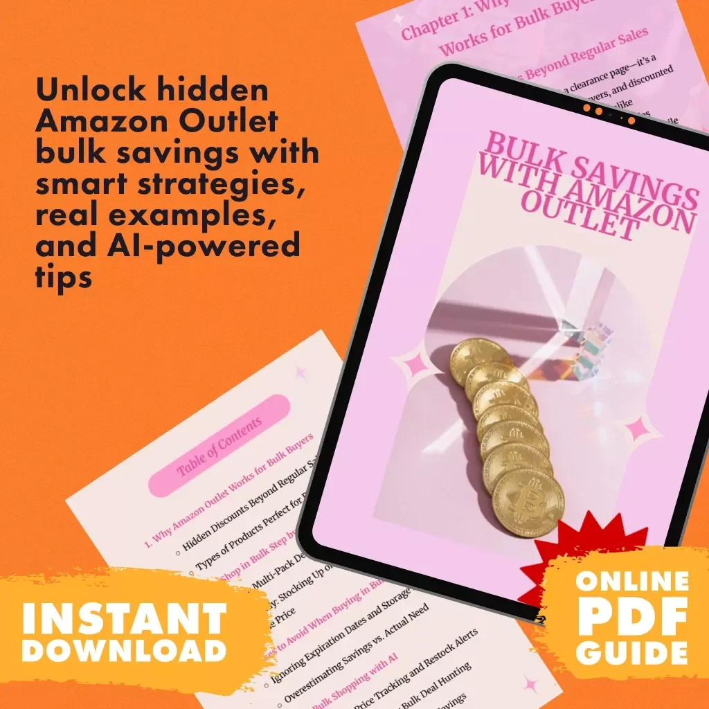 Bulk Savings with Amazon Outlet | Digital Guide for How to Use Amazon Outlet for Bulk Shopping Savings, eBook, Checklist, Instant Download
