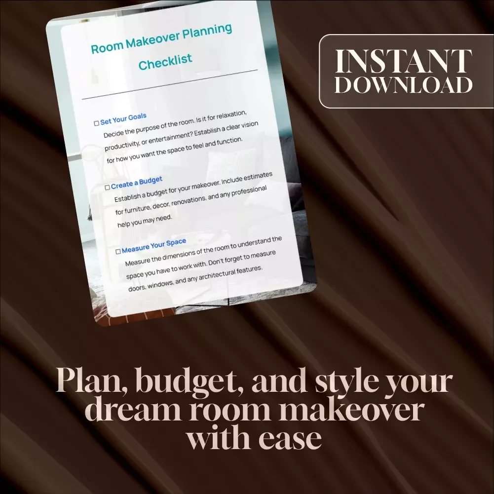 Room Makeover Planning Checklist | Printable Home Decor Guide | Interior Design Budget & Style Planner | Digital Download