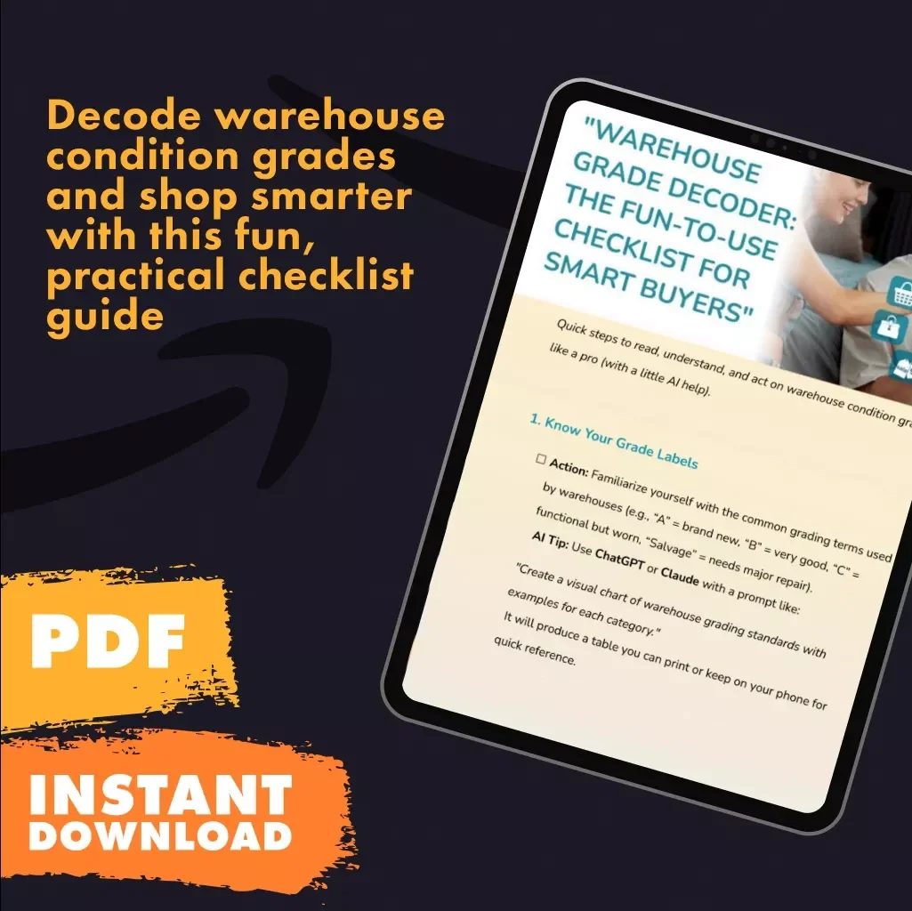 Warehouse Grade Decoder: The Fun-to-Use Checklist for Smart Buyers | Digital Download Guide on How to Read Warehouse Condition Grades for Smarter Shopping, Reselling & Bargain Hunting