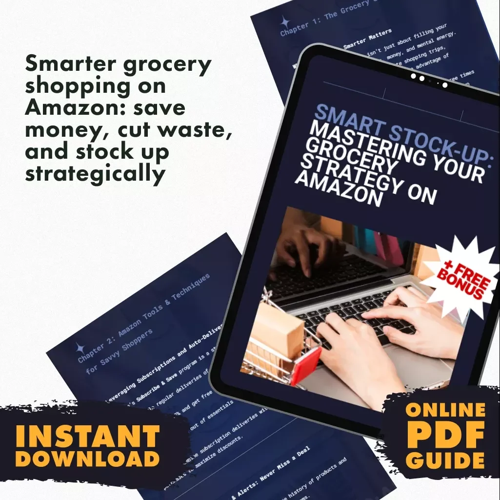 Smart Stock-Up: Mastering Your Grocery Strategy on Amazon | Digital Guide for Grocery Stock Up Strategy on Amazon, eBook, Checklist & Savings Tips
