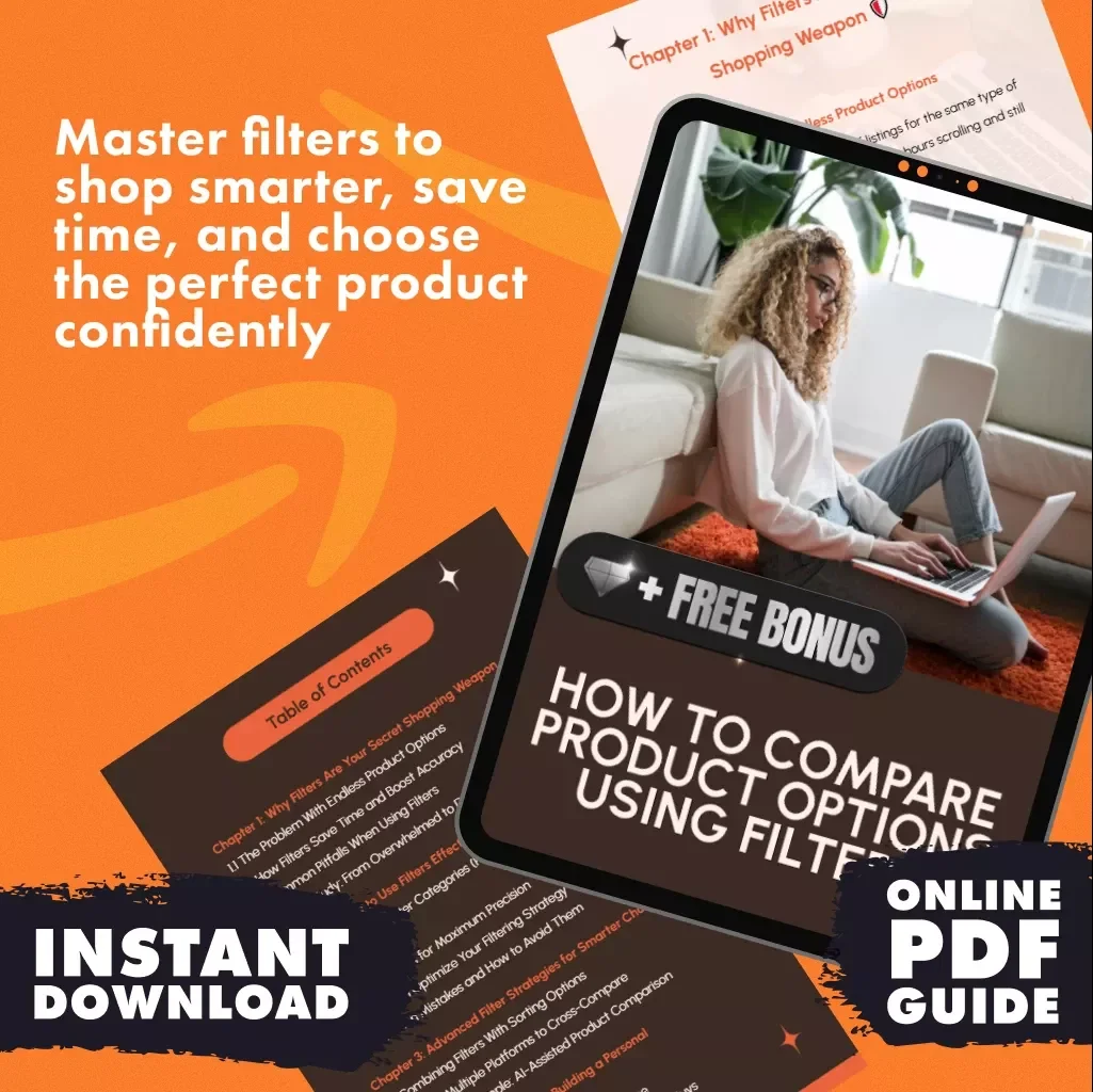 How to Compare Product Options Using Filters | Digital Shopping Guide, eBook & Downloadable Checklist for Smarter Online Choices
