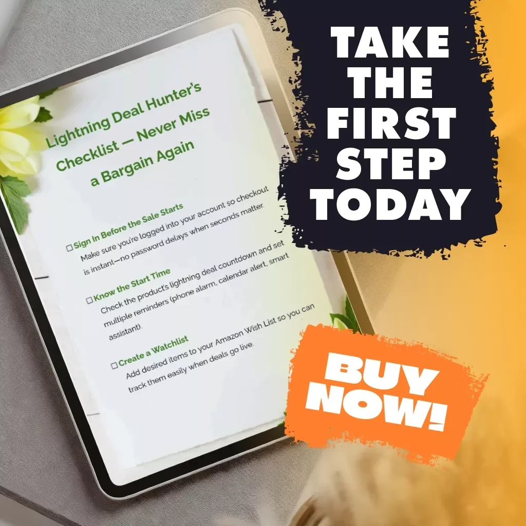 Lightning Deal Hunter’s Checklist — Never Miss a Bargain Again | Amazon Shopping Guide | Digital Download | How to Catch Lightning Deals Before They Sell Out | Instant PDF Checklist for Online Shoppers