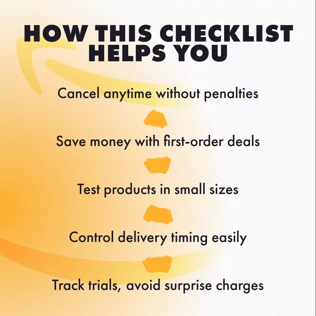 How to Use “Subscribe & Save” to Try New Products Risk-Free | Digital Checklist for Smarter Online Shopping, Money-Saving Hacks, and Subscription Tips