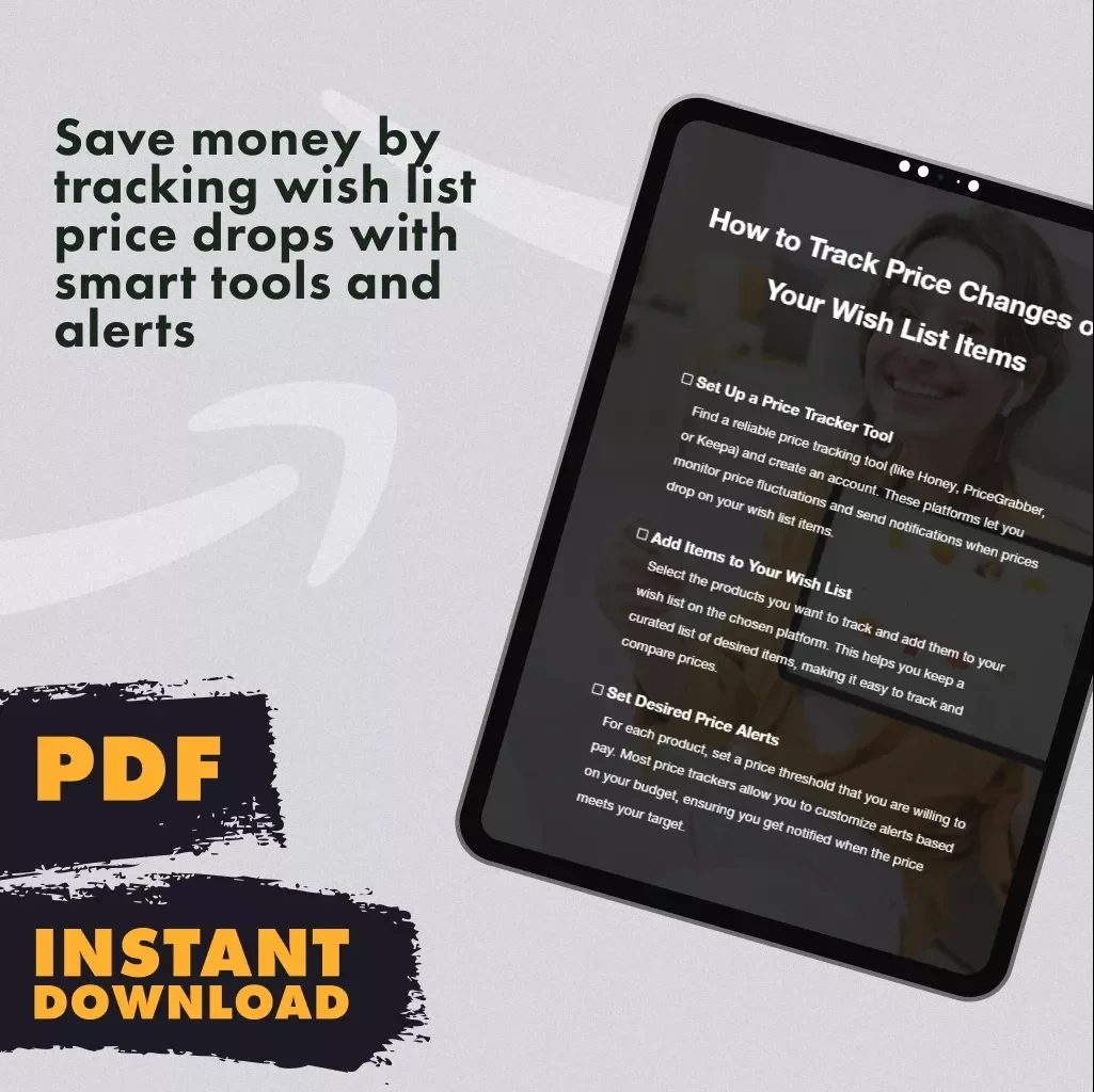 How to Track Price Changes on Your Wish List Items | Digital Checklist for Smart Shoppers | Printable & Instant Download Guide