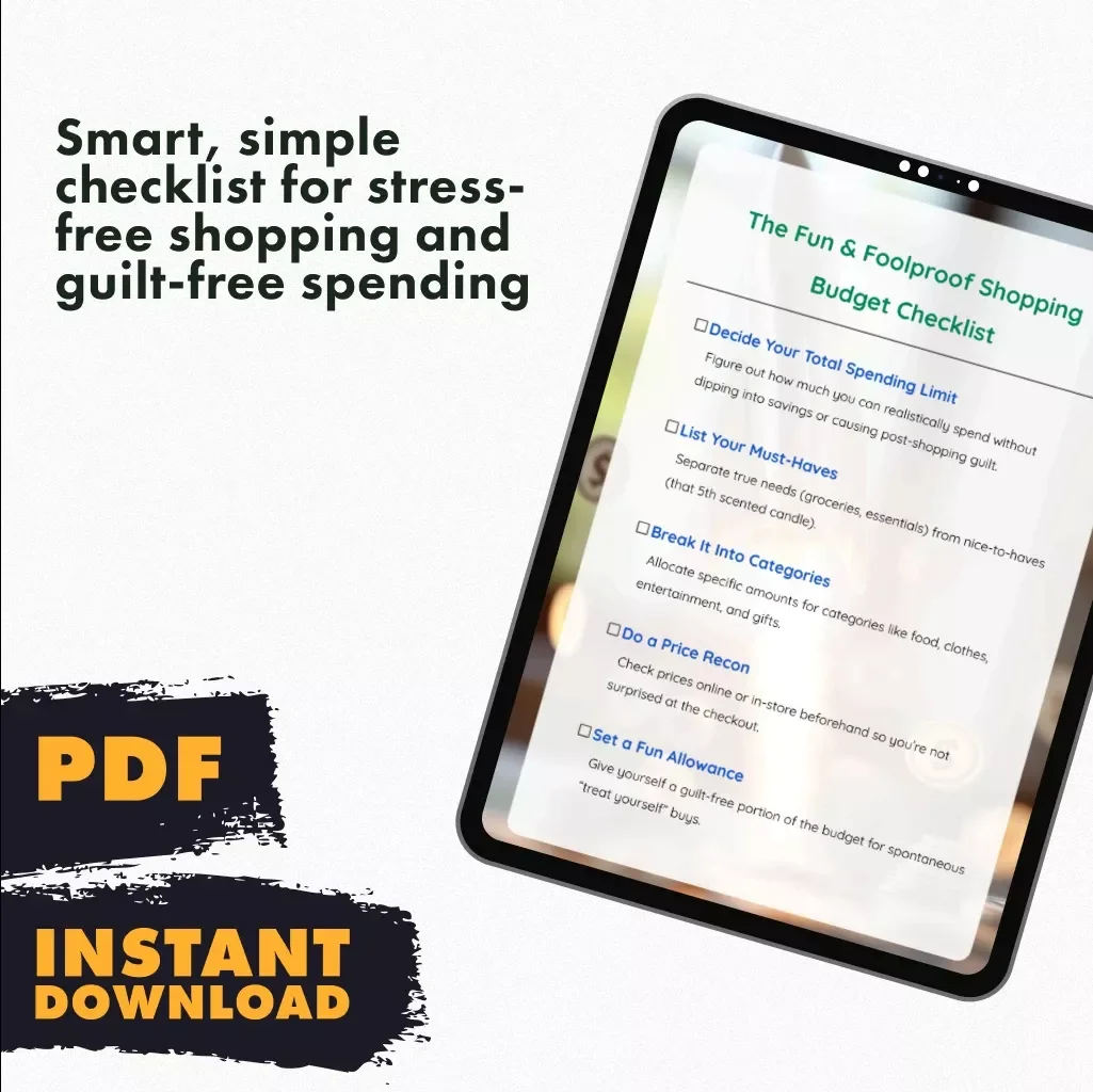 The Fun & Foolproof Shopping Budget Checklist | Digital Download Guide for Setting a Shopping Budget, eBook, Printable Budgeting Tool