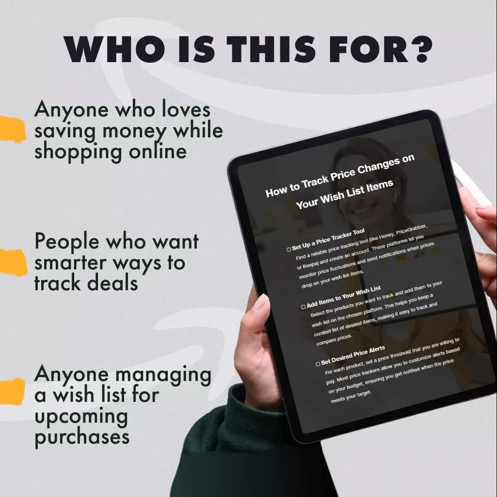 How to Track Price Changes on Your Wish List Items | Digital Checklist for Smart Shoppers | Printable & Instant Download Guide