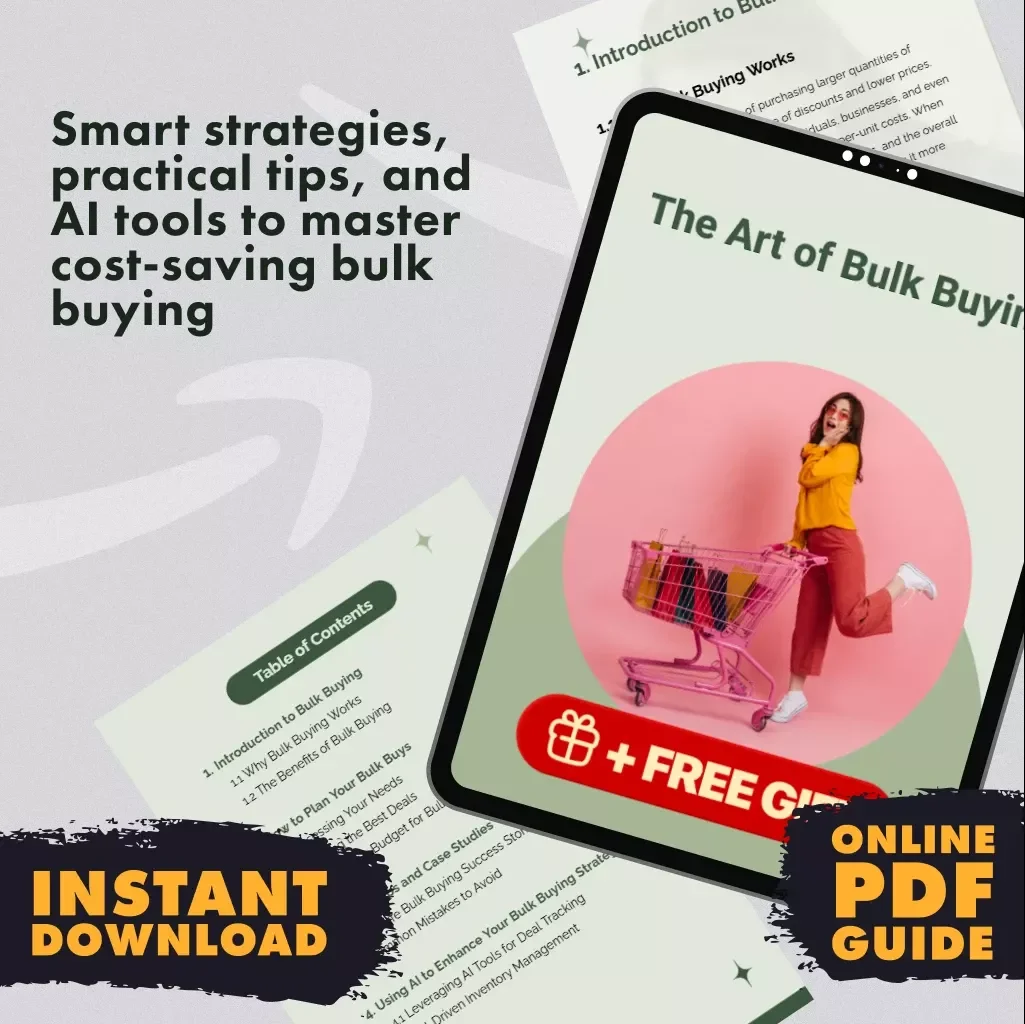 The Art of Bulk Buying | Guide on How to Plan Bulk Buys, Save Money & Maximize Value | Digital Download eBook for Smart Shoppers