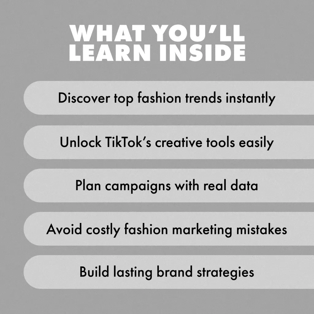 Trending Smart: Mastering TikTok Creative Center for Fashion Success | Digital Download Guide for Fashion Brands, Social Media Growth, Trend Strategy & Content Creation
