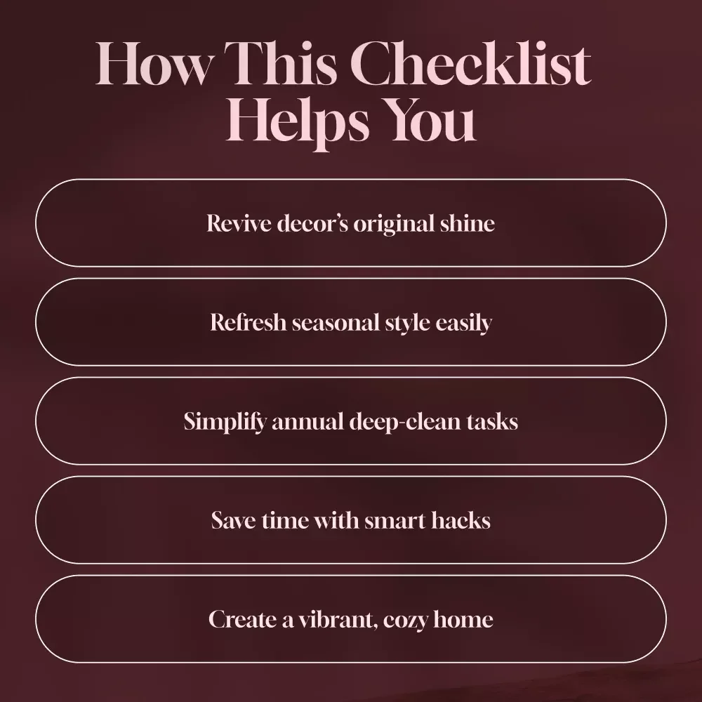Annual Decor Deep Clean Checklist | Printable Home Cleaning Guide | Digital Download eBook for Seasonal Refresh & Decluttering
