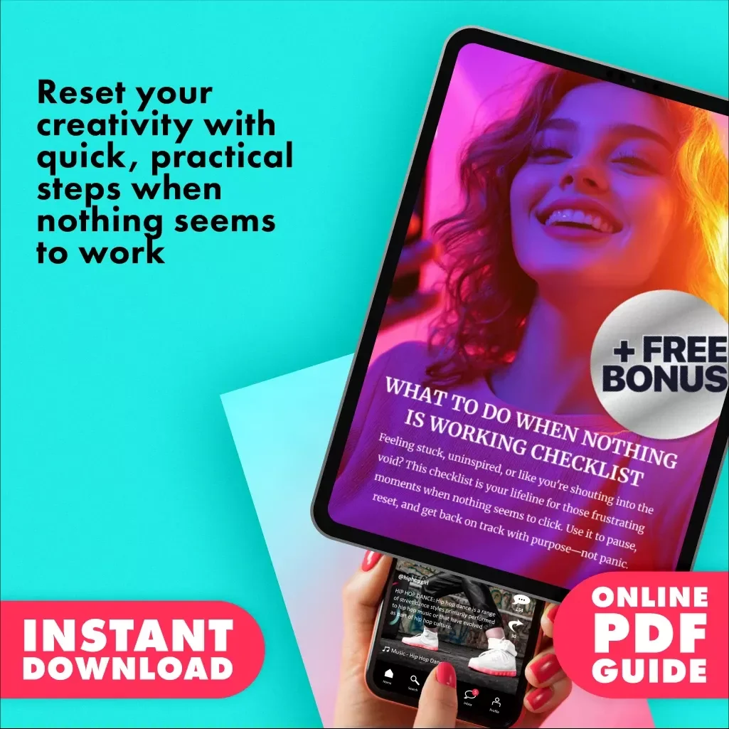 What to Do When Nothing Is Working Checklist | Digital Download Guide for Creators, Entrepreneurs & Content Makers | Productivity, Mindset & Creative Reset