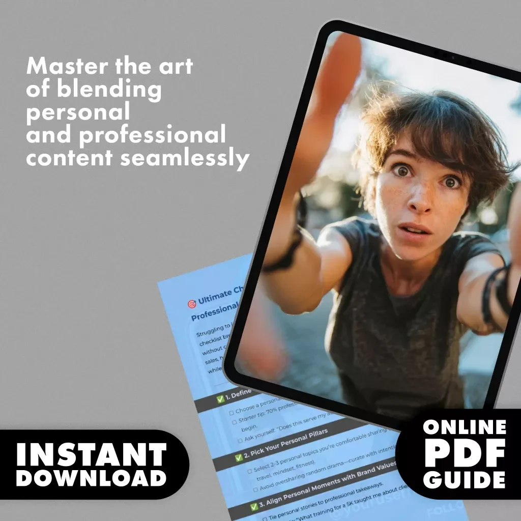Ultimate Checklist: Balancing Personal & Professional Content Like a Pro | Social Media Content Strategy | Digital Download Guide for Entrepreneurs, Coaches & Creators