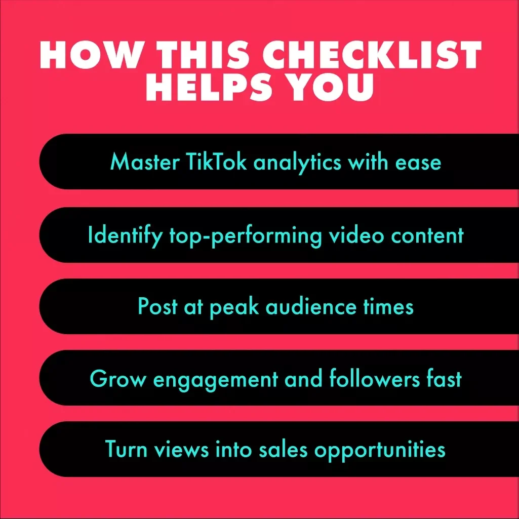 TikTok Growth Hack Checklist: Master Your Analytics Like a Pro | Digital Download eBook Guide for How to Use TikTok Analytics for Growth, Social Media Strategy & Viral Marketing Success