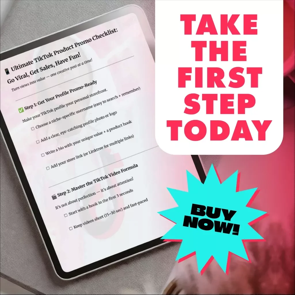 Ultimate TikTok Product Promo Checklist: Go Viral, Get Sales, Have Fun | Digital Download Guide for Small Business Owners, Creators & Online Shops | How to Promote Products on TikTok eBook