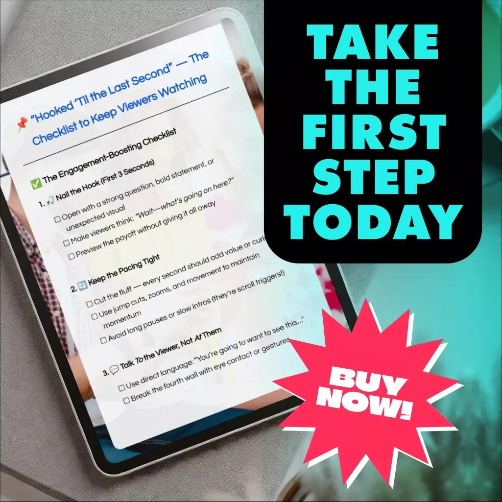 “Hooked ‘Til the Last Second” — The Checklist to Keep Viewers Watching | Digital Download Guide, eBook, How to Keep Viewers Watching Till the End, Engagement Boosting Video Content