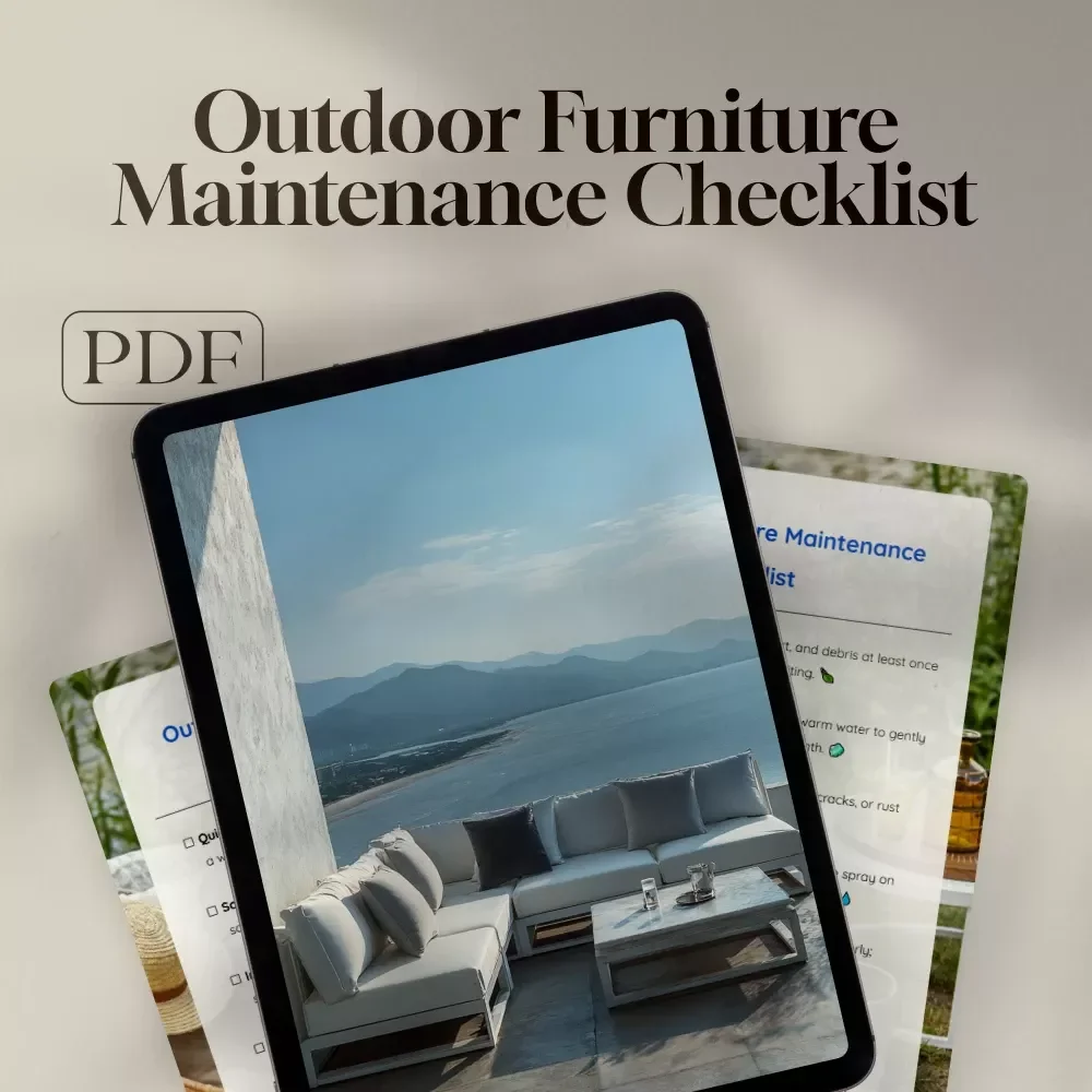 Outdoor Furniture Maintenance Checklist | Digital Download eBook, Patio Care Guide, Cleaning & Storage Tips for Garden Tables, Chairs & Lounges
