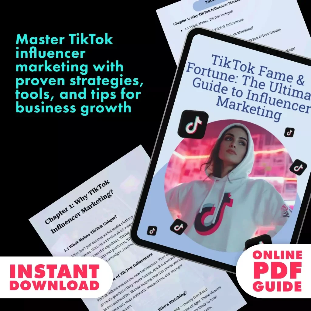 TikTok Fame & Fortune: The Ultimate Guide to Influencer Marketing | Digital Download Guide for Brands, Creators & Entrepreneurs | TikTok Influencer Marketing Strategies & Tips