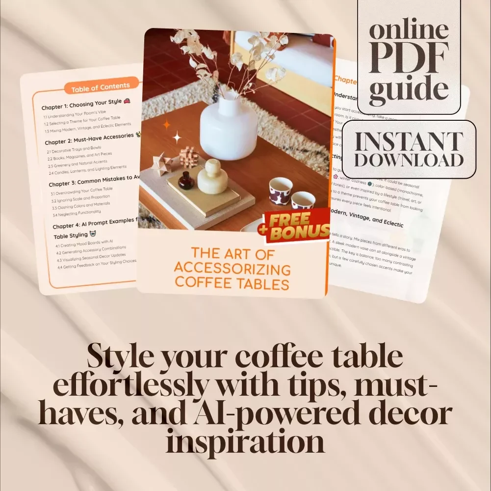 The Art of Accessorizing Coffee Tables | Coffee Table Styling Guide, Home Decor Ideas, AI Prompts for Living Room Design