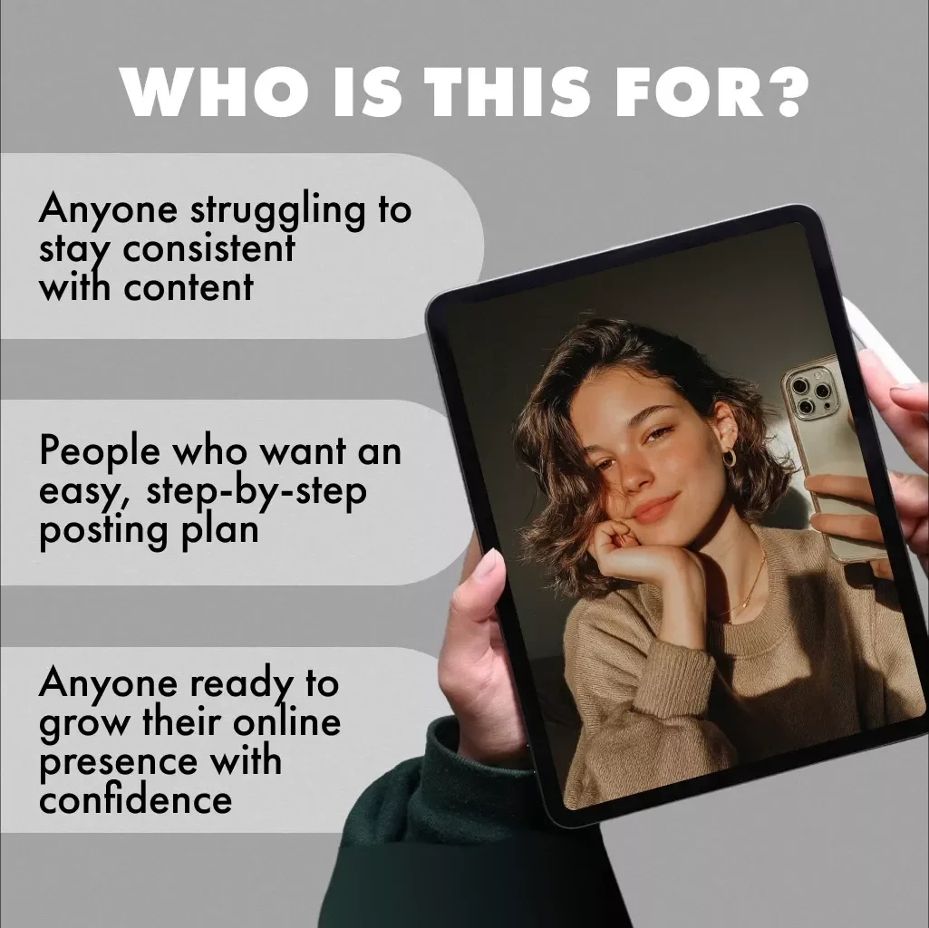The 30-Day Content Consistency Challenge | Digital Guide for Content Creators, eBook, Social Media Posting Planner & Productivity Checklist