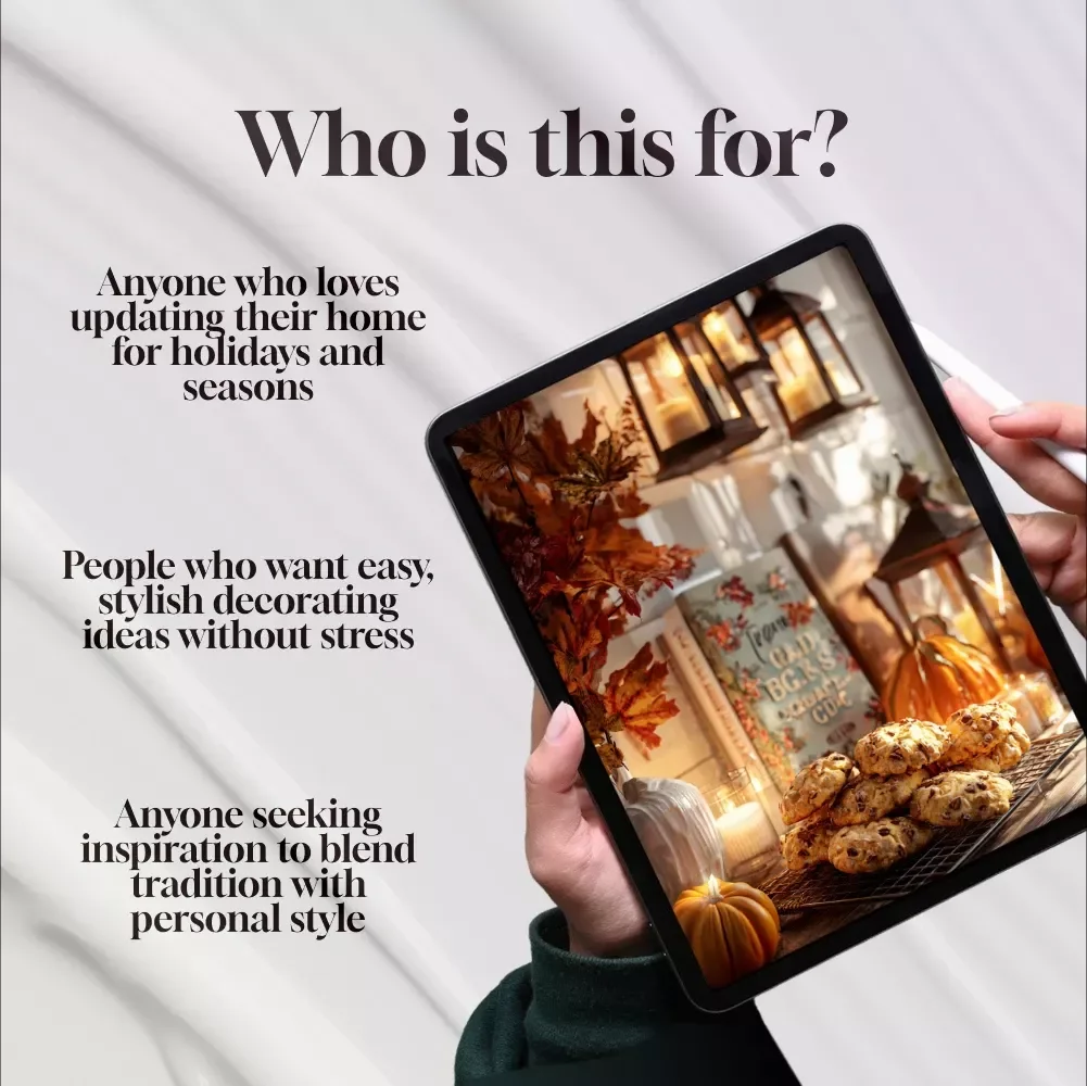 Holiday & Seasonal Decor Inspiration eBook | Digital Download Guide for Festive Decorating, Seasonal Styling, Home Aesthetic & Holiday Checklist Ideas