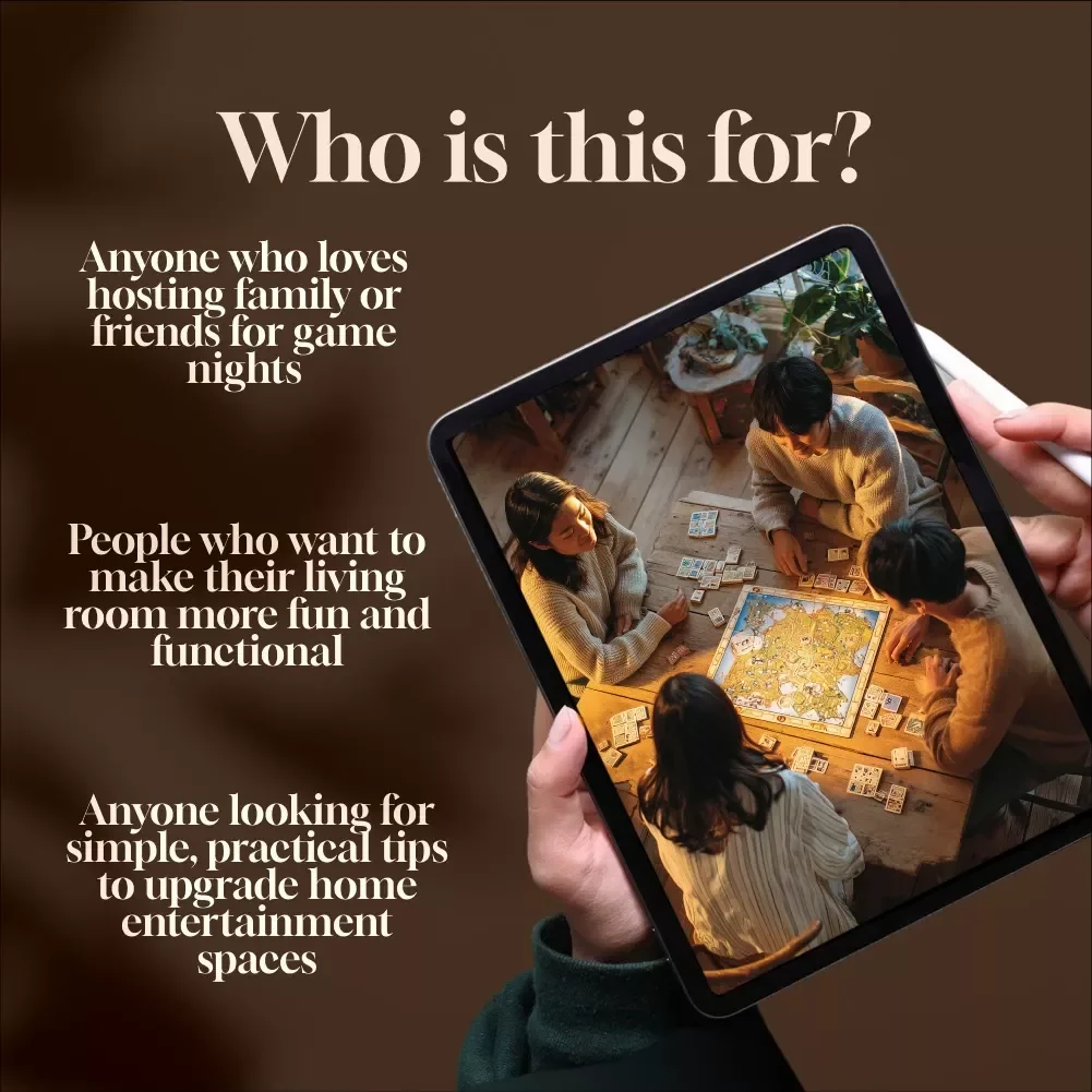 Family Game Night Space Planning Guide | Digital Download eBook for Game Room Setup, Comfort, and Fun Home Entertainment
