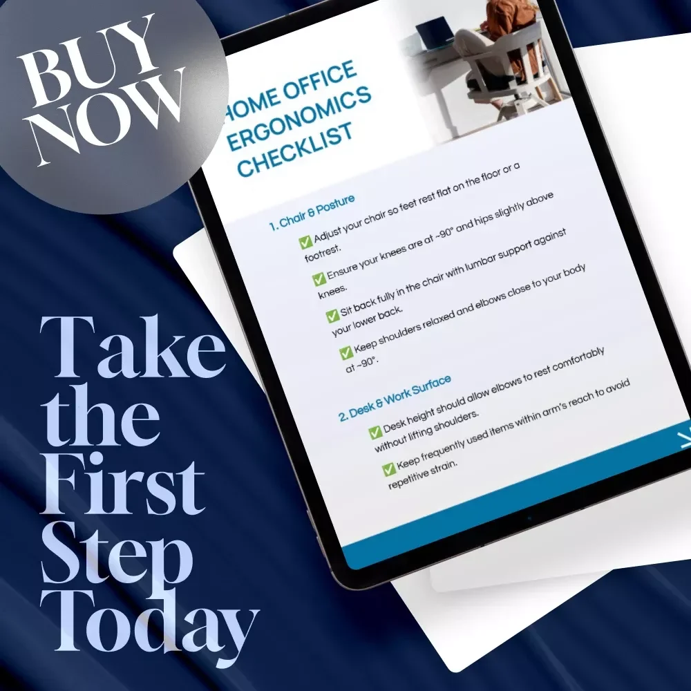 Home Office Ergonomics Checklist | Digital Download | Workspace Setup, Desk & Posture Guide, Monitor Positioning, Lighting & Breaks