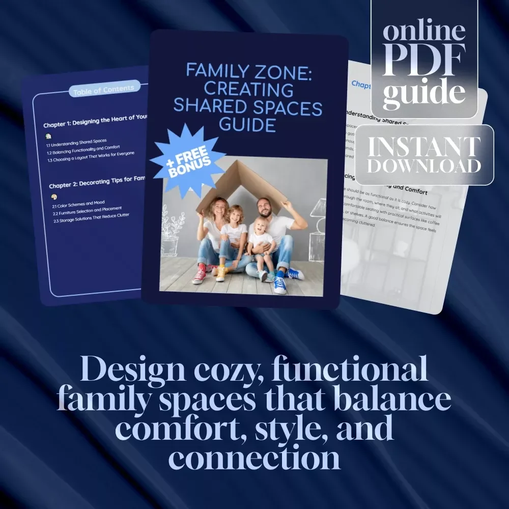 Family Zone: Creating Shared Spaces Guide | Digital Download Home Design eBook | Decorating, Layout & Storage Tips for Families