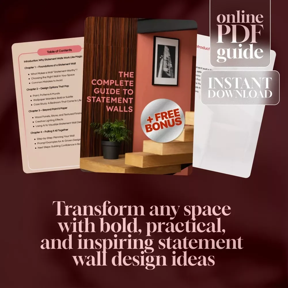 The Complete Guide to Statement Walls | Digital Download Home Decor Guide, DIY Interior Design eBook, Bold Accent Wall Ideas & Checklist